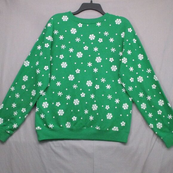 Elf Ugly Sweater Christmas Crew Neck With Working Lights Green Men Size | M - Picture 9 of 11